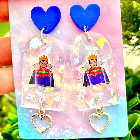 Evil Queen Acrylic Dangle Earrings - Picture 1 of 6